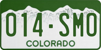 CO license plate 014SMO