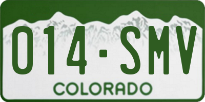 CO license plate 014SMV