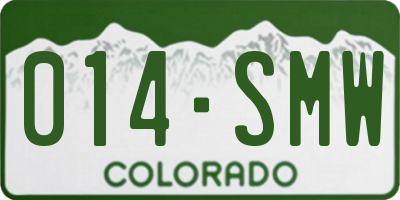 CO license plate 014SMW