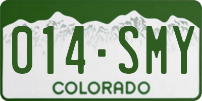 CO license plate 014SMY