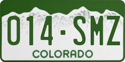 CO license plate 014SMZ