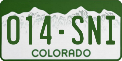 CO license plate 014SNI