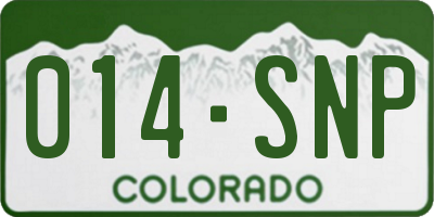 CO license plate 014SNP