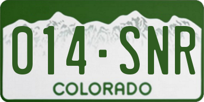 CO license plate 014SNR