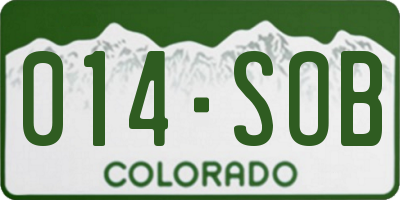 CO license plate 014SOB