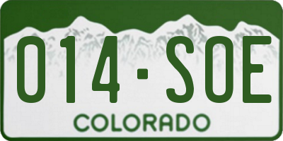 CO license plate 014SOE