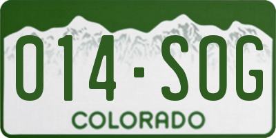 CO license plate 014SOG