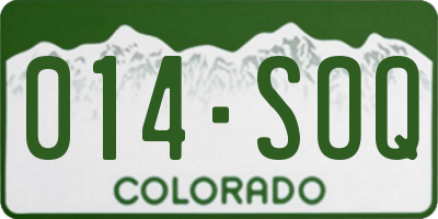 CO license plate 014SOQ