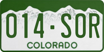 CO license plate 014SOR