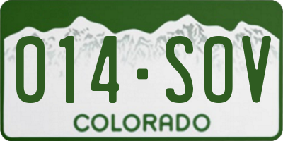 CO license plate 014SOV