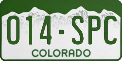 CO license plate 014SPC