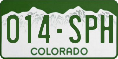 CO license plate 014SPH