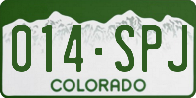 CO license plate 014SPJ