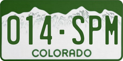 CO license plate 014SPM