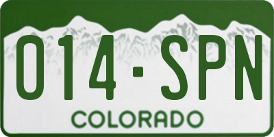 CO license plate 014SPN