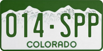 CO license plate 014SPP