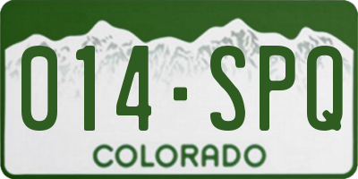 CO license plate 014SPQ