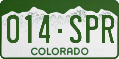 CO license plate 014SPR