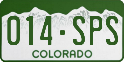 CO license plate 014SPS