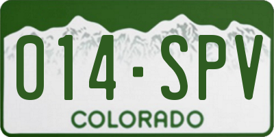 CO license plate 014SPV