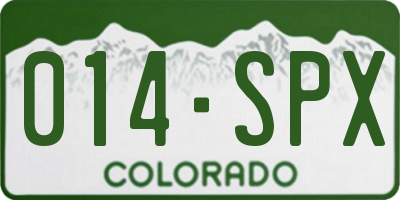 CO license plate 014SPX