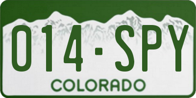 CO license plate 014SPY