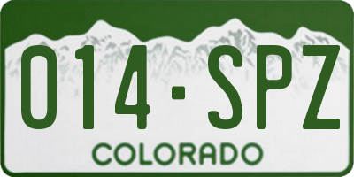 CO license plate 014SPZ