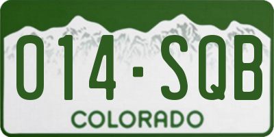 CO license plate 014SQB