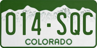 CO license plate 014SQC