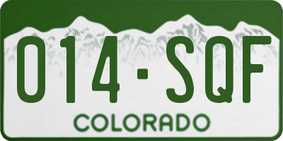 CO license plate 014SQF