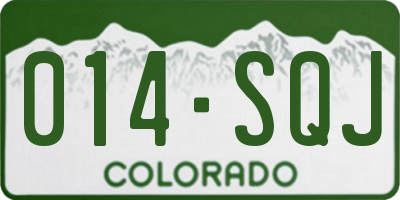 CO license plate 014SQJ