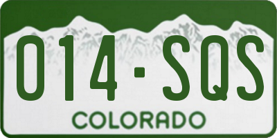 CO license plate 014SQS