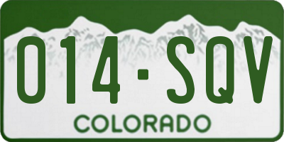 CO license plate 014SQV