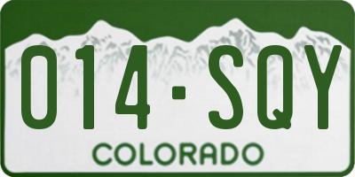 CO license plate 014SQY