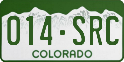 CO license plate 014SRC