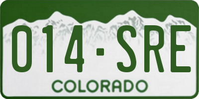 CO license plate 014SRE