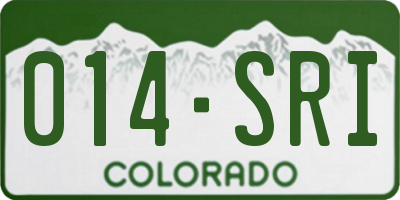 CO license plate 014SRI