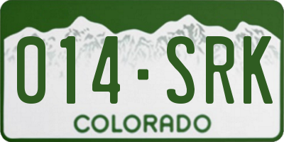 CO license plate 014SRK