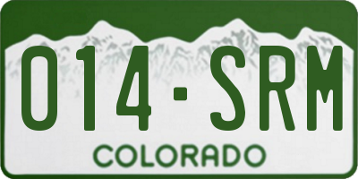 CO license plate 014SRM