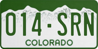 CO license plate 014SRN