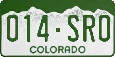 CO license plate 014SRO