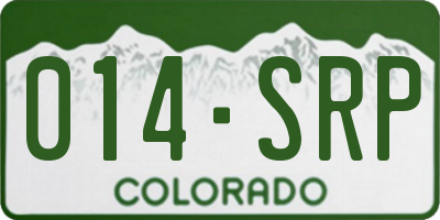 CO license plate 014SRP