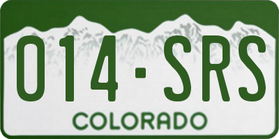 CO license plate 014SRS