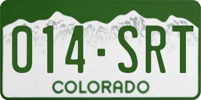 CO license plate 014SRT