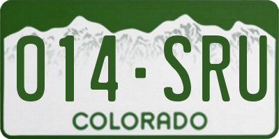 CO license plate 014SRU