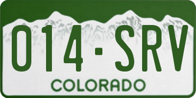 CO license plate 014SRV