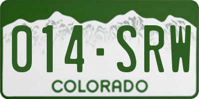 CO license plate 014SRW