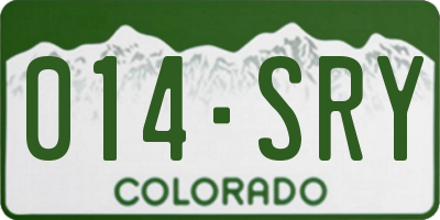 CO license plate 014SRY