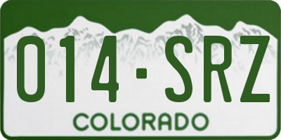 CO license plate 014SRZ