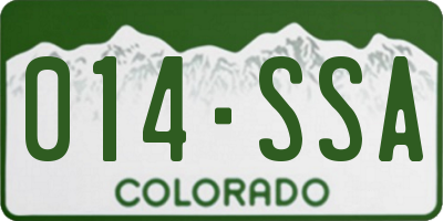 CO license plate 014SSA